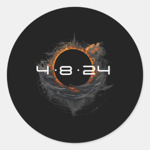 Totality Spring 2024 4-8-2024 Total Solar Eclipse Classic Round Sticker