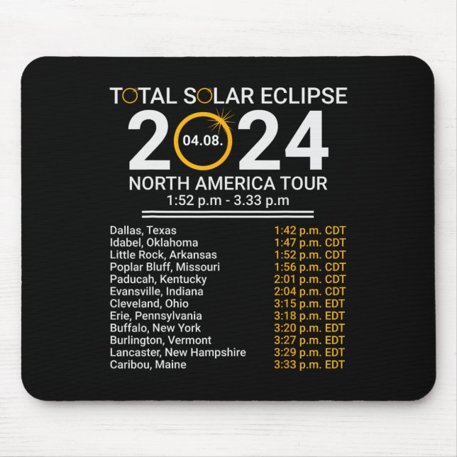 Totality Spring 4.08.24 Total Solar Eclipse 2024  Mouse Pad (Front)