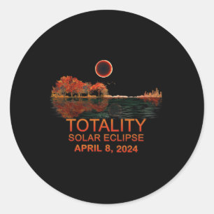 Totality Spring 4 08 24 Total Solar Eclipse Guitar Classic Round Sticker