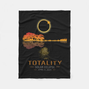 Totality Spring 4 08 24 Total Solar Eclipse Guitar Fleece Blanket