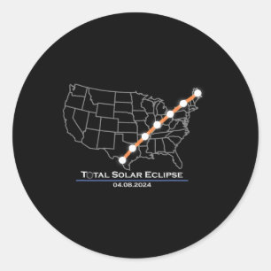 Totality Total Solar Eclipse April 8 2024 Classic Round Sticker