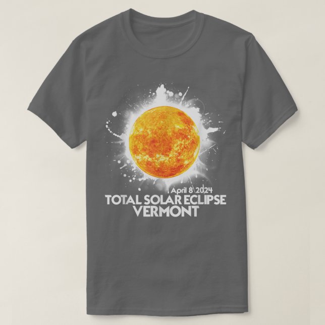 Totality VERMONT 2024 American Total Solar Eclipse T-Shirt (Design Front)