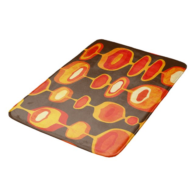 totally 60s 70s retro bath mat - rug (Angled)