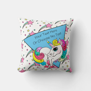 Totally 80s 90s Retro Colourful Stars White Cushion