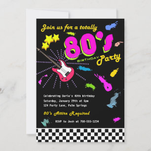 Totally 80's Birthday Party Invitations