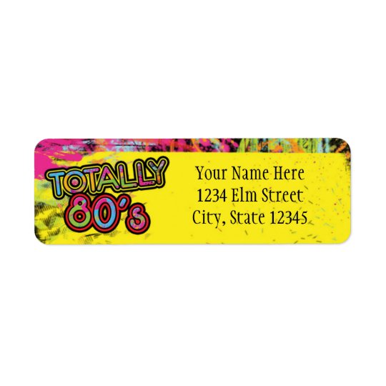 Totally 80's Birthday Party Retro Address Label