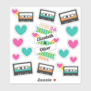 Totally 80s Cassettes and Hearts Wedding Vinyl