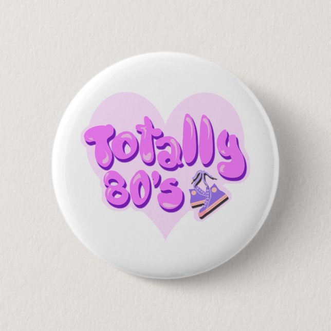 Totally 80s Heart 6 Cm Round Badge (Front)