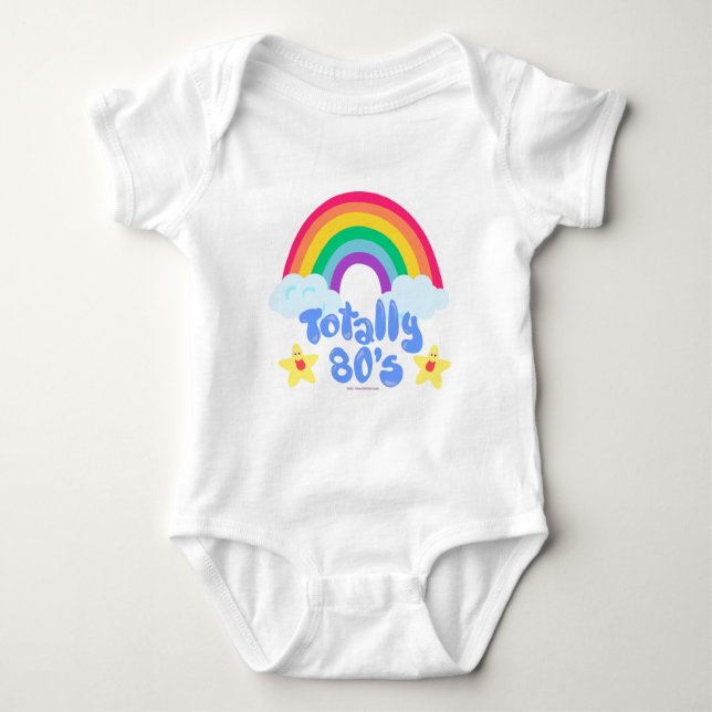 Totally 80s rainbow baby bodysuit (Front)