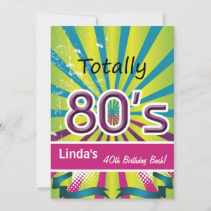 totally 80's retro party Invitation