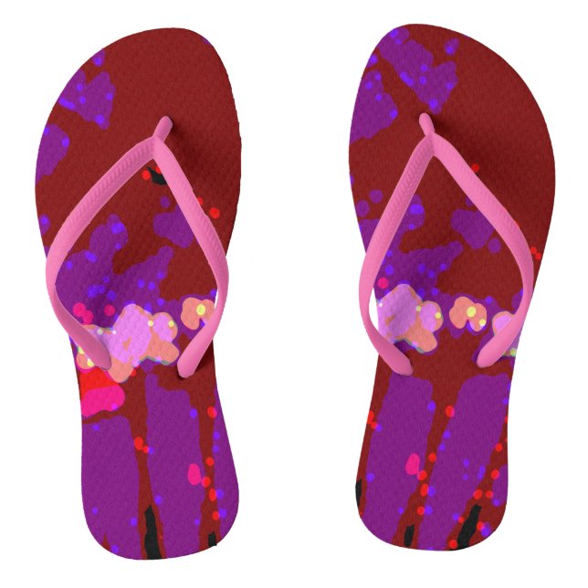 Totally Abstract Bougainvillea Thongs (Footbed)