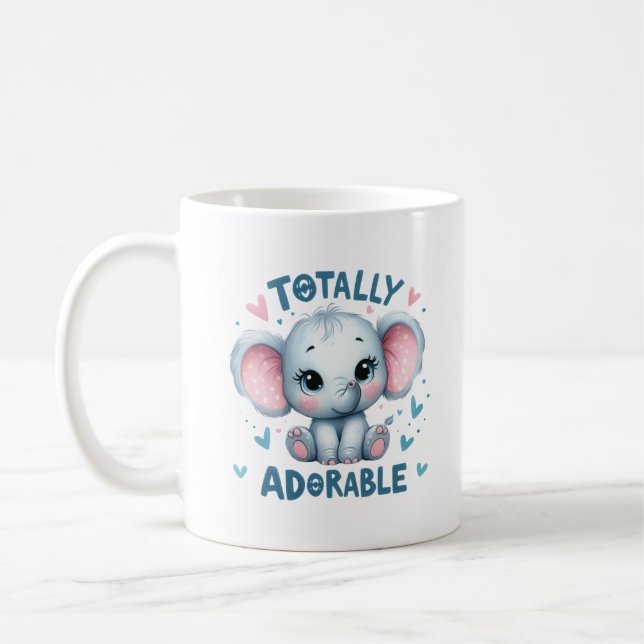 Totally Adorable Baby Elephant Coffee Mug (Left)