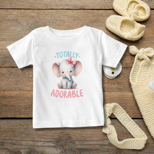 Totally Adorable Baby Elephant Pink Baby Girl Gift T-Shirt