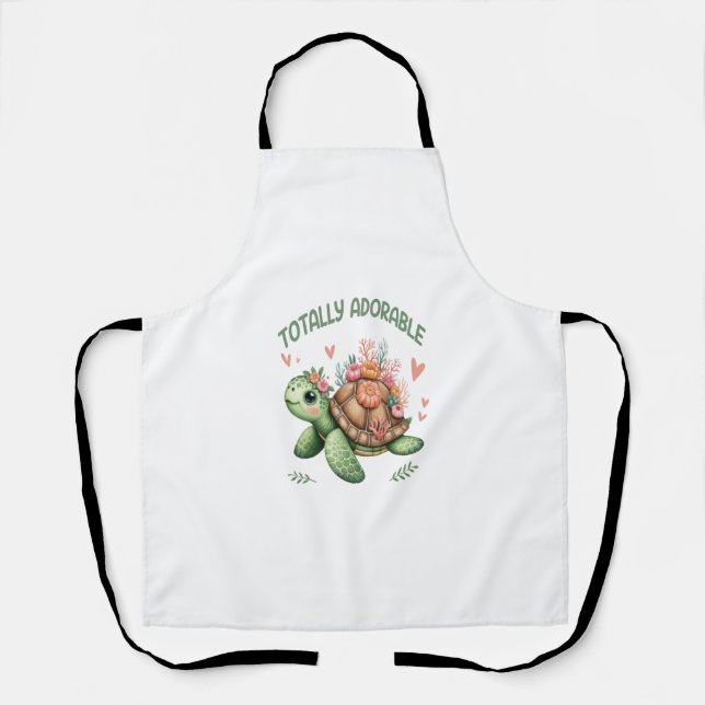 Totally Adorable Turtle with Coral Apron (Front)