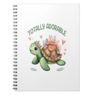 Totally Adorable Turtle with Coral Notebook