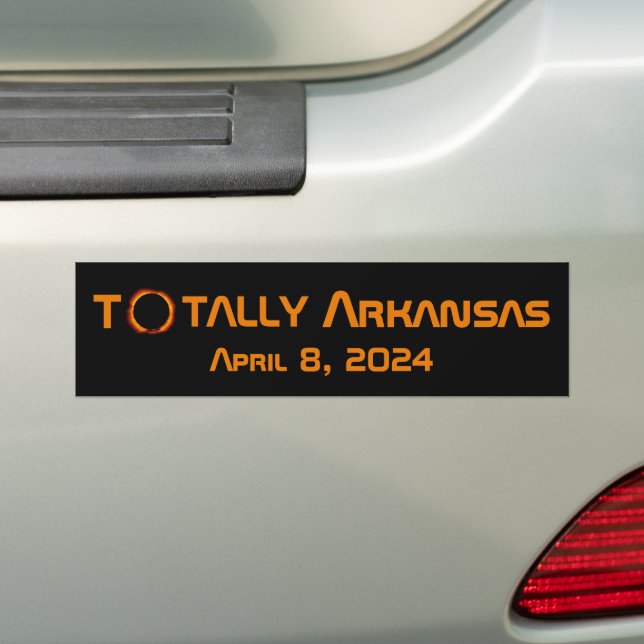 Totally Arkansas 2024 Solar Eclipse Bumper Sticker (On Car)
