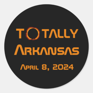 Totally Arkansas 2024 Solar Eclipse Classic Round Sticker