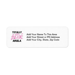 Totally Awesome Abuela Pink Tshirts and GIfts Return Address Label