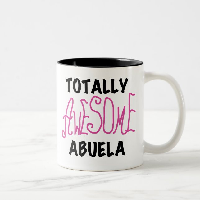 Totally Awesome Abuela Pink Tshirts and GIfts Two-Tone Coffee Mug (Right)