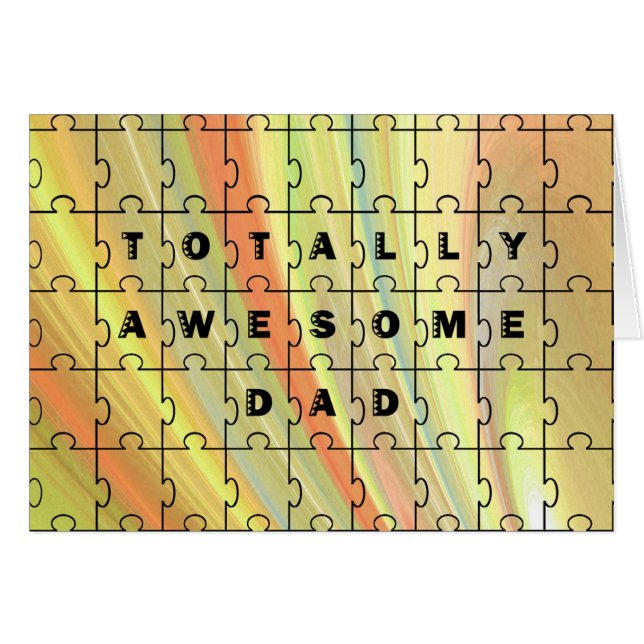 Totally Awesome Dad Puzzle Yellow/Brown (Front Horizontal)