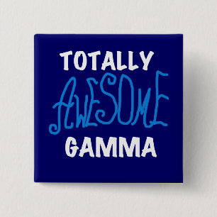 Totally Awesome Gamma Blue Tshirts and Gifts 15 Cm Square Badge