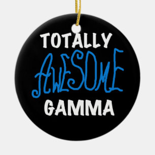 Totally Awesome Gamma Blue Tshirts and Gifts Ceramic Tree Decoration