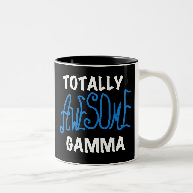Totally Awesome Gamma Blue Tshirts and Gifts Two-Tone Coffee Mug (Right)