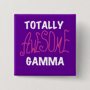 Totally Awesome Gamma Pink Tshirts and Gifts 15 Cm Square Badge