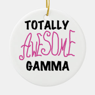 Totally Awesome Gamma Pink Tshirts and Gifts Ceramic Tree Decoration