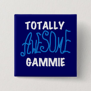 Totally Awesome Gammie Blue T-shirts and Gifts 15 Cm Square Badge
