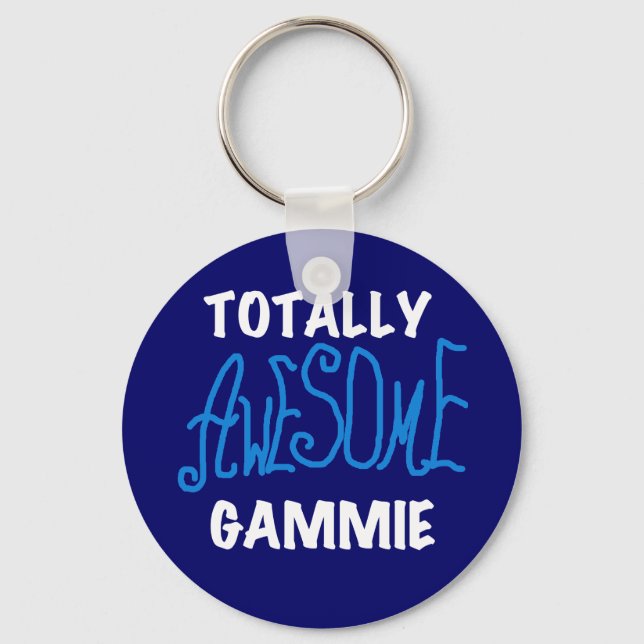 Totally Awesome Gammie Blue T-shirts and Gifts Key Ring (Front)