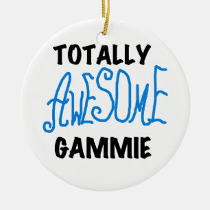 Totally Awesome Gammie Blue Tshirts and Gifts Ceramic Tree Decoration