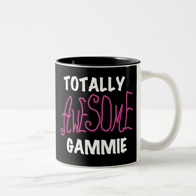 Totally Awesome Gammie Pink T-shirts and Gifts Two-Tone Coffee Mug (Right)