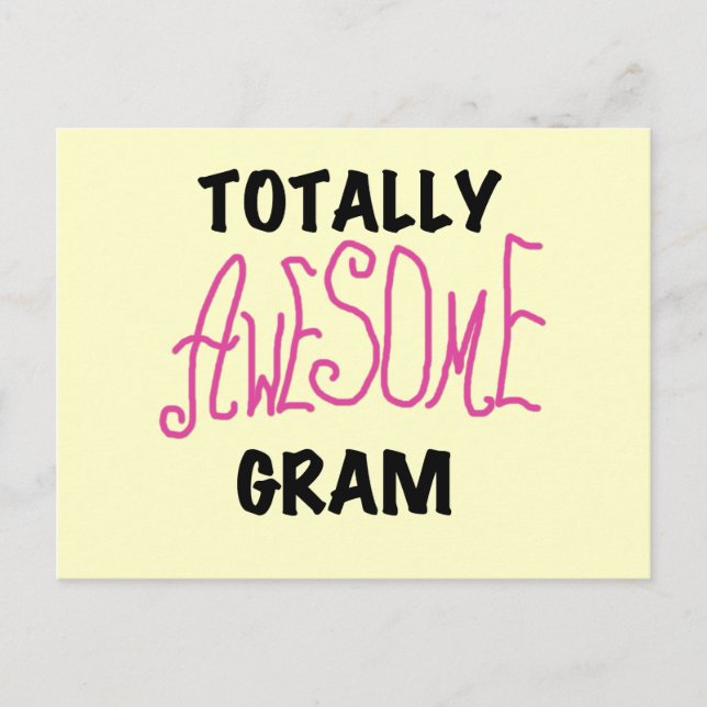 Totally Awesome Gram Pink Tshirts and Gifts Postcard (Front)