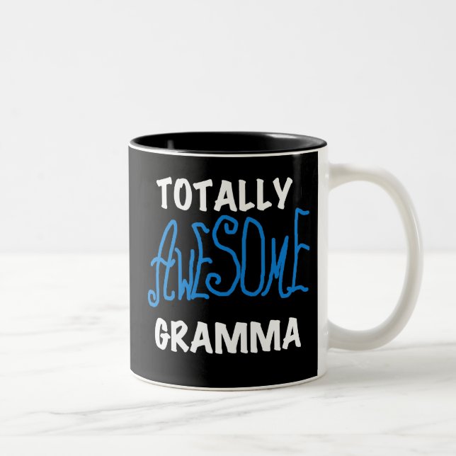 Totally Awesome Gramma Blue T-shirts and Gifts Two-Tone Coffee Mug (Right)