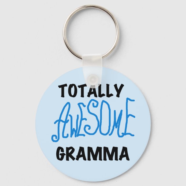 Totally Awesome Gramma Blue Tshirts Gifts Key Ring (Front)