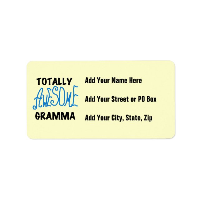 Totally Awesome Gramma Blue Tshirts Gifts Label (Front)