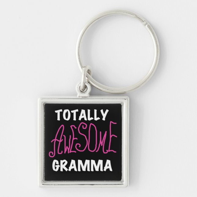 Totally Awesome Gramma Pink T-shirts Gifts Key Ring (Front)