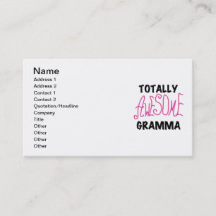 Totally Awesome Gramma Pink Tshirts Gifts Business Card