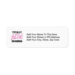 Totally Awesome Gramma Pink Tshirts Gifts Return Address Label
