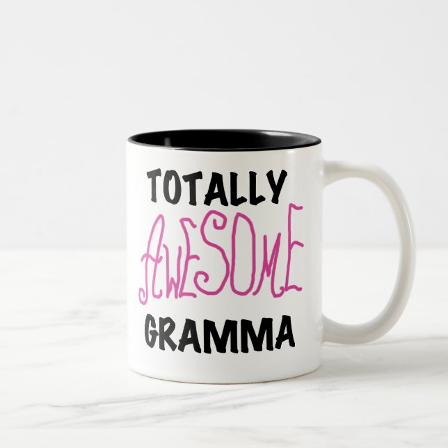 Totally Awesome Gramma Pink Tshirts Gifts Two-Tone Coffee Mug (Right)