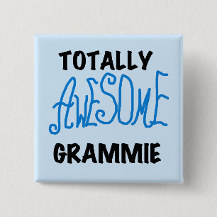 Totally Awesome Grammie Blue T-shirts Gifts 15 Cm Square Badge