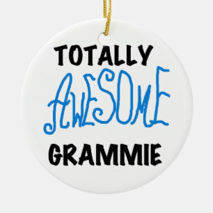 Totally Awesome Grammie Blue T-shirts Gifts Ceramic Ornament