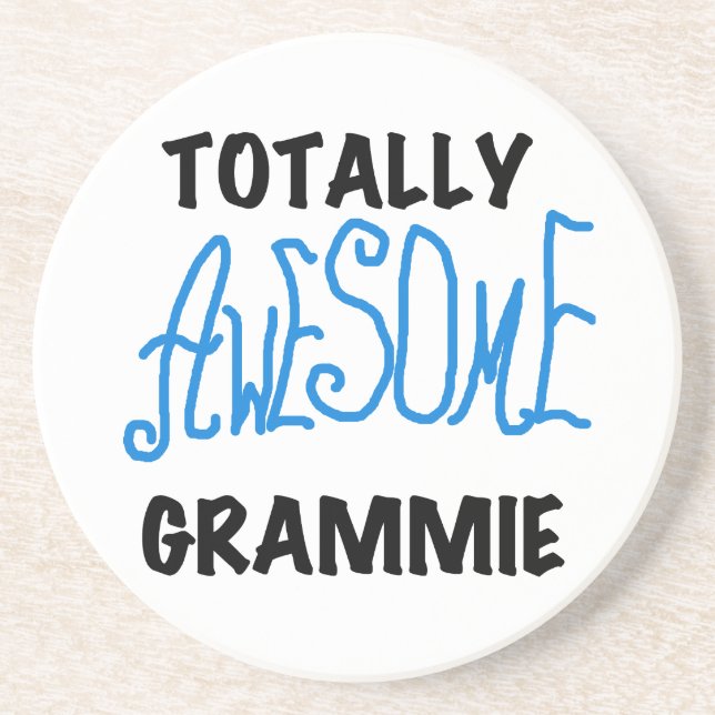Totally Awesome Grammie Blue T-shirts Gifts Coaster (Front)
