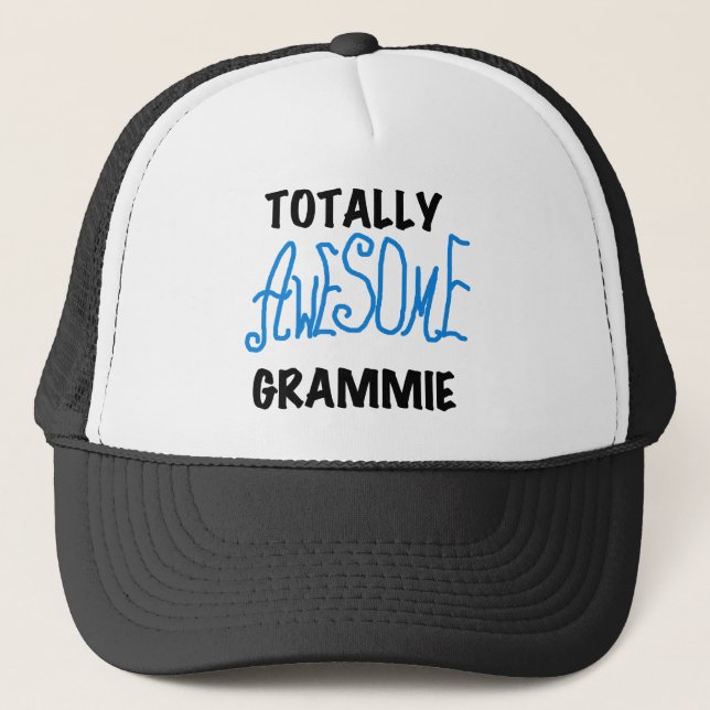 Totally Awesome Grammie Blue T-shirts Gifts Trucker Hat (Front)