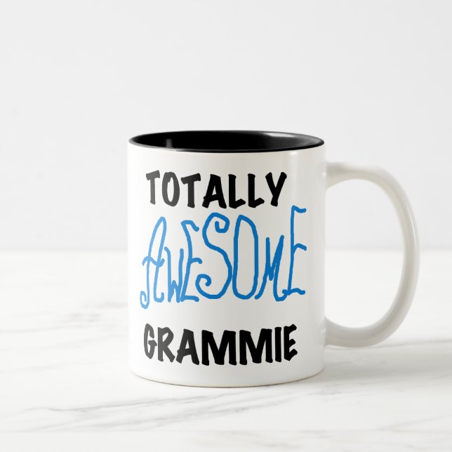 Totally Awesome Grammie Blue T-shirts Gifts Two-Tone Coffee Mug (Right)