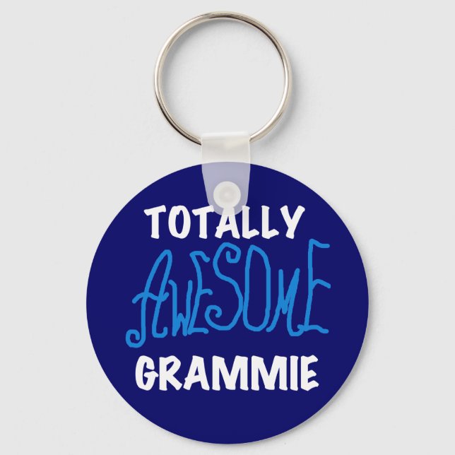 Totally Awesome Grammie Blue Tshirts Gifts Key Ring (Front)