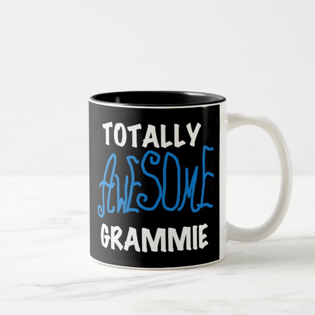 Totally Awesome Grammie Blue Tshirts Gifts Two-Tone Coffee Mug (Right)