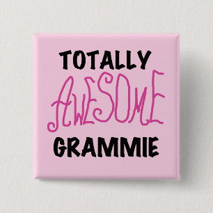 Totally Awesome Grammie Pink T-shirts Gifts 15 Cm Square Badge