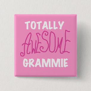 Totally Awesome Grammie Pink T-shirts Gifts 15 Cm Square Badge